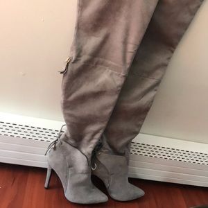 Brand New over the knee grey suede boots!